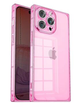 Transparent Pink iPhone 12 ProMax Case with Raised Camera Protection